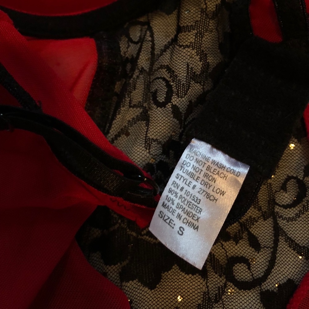 Lingerie - Mesh Push-Up Bra - Size S - Red/Black - Picture 6 of 6